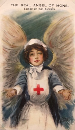 Carte postale, The real angel of Mons. L’ange de nos blessés.  Conservée au Mons Memorial Museum.