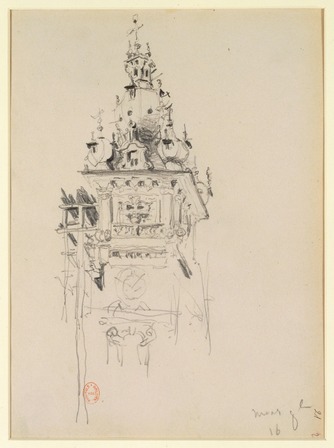 Esquisse du beffroi, Victor, Hugo, 1864 © BNF (Paris)